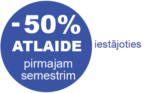 50% atlaide pirmajam semestrim